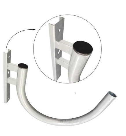 Curved bracket for street lamp - for Post and Wall - Galvanized Steel - 1m.