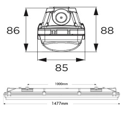 Integrated-LED Tri-Proof Light -  44W-38W-32W-25W -  OSRAM Driver - 150cm