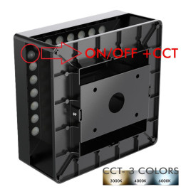 Solar LED-fyr 5W Chip - Väggmonterad - Kvadratisk - Aluminium - 20x20cm