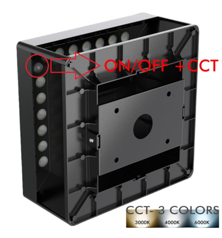 Solar LED-fyr 5W Chip - Väggmonterad - Kvadratisk - Aluminium - 20x20cm