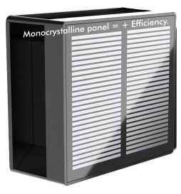 Solar LED-fyr 5W Chip - Väggmonterad - Kvadratisk - Aluminium - 20x20cm