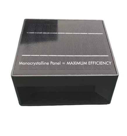 Luminária Solar LED 5W Chip - Parede - Quadrada - Alumínio - 20x20cm