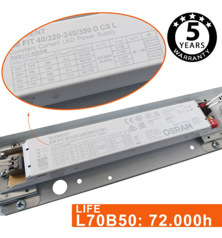 Integrated-LED Tri-Proof Light - 35W-30W-25W-20W -  OSRAM Driver - 120cm
