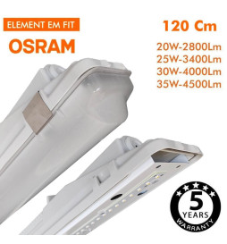 Vanntett integrert LED Armatur - 35W-30W-25W-20W -  OSRAM Driver - 120cm