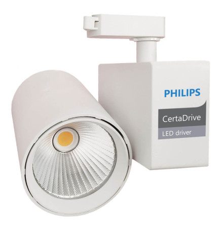 LED Tracklight 40W MADRID White PHILIPS Driver single-phase rails - CRI+98