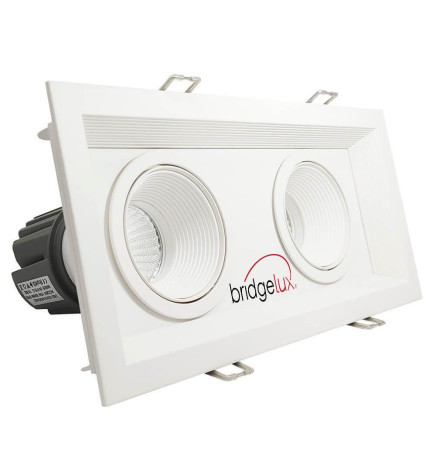 30W LED Downlight - Adjustable - WHITE Double- CRI+92 - UGR13