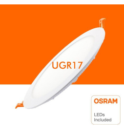 24W LED Circular Downlight Slim - UGR17 - OSRAM CHIP DURIS E 2835