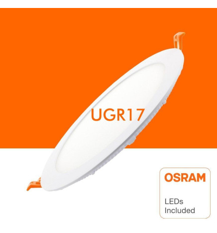 24W LED Circular Downlight Slim - UGR17 - OSRAM CHIP DURIS E 2835