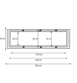 Infälld ram - 60x120 cm LED-panel