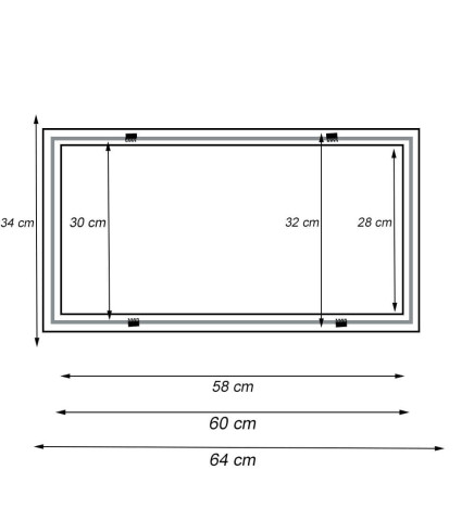 Upotettu runko - 30x60 cm LED-paneeli