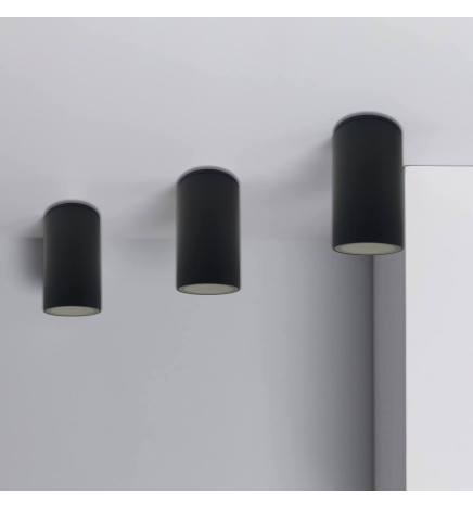 Applique Soffitto Alluminio Nero - GU10 LED - IP65