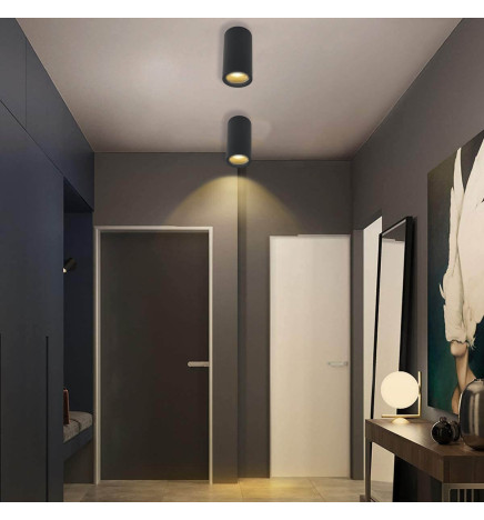 Applique Soffitto Alluminio Nero - GU10 LED - IP65