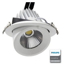 44W Round Adjustable LED Spotlight - IP20 - 24º - CCT