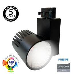 LED Tracklight 40W UPPSALA Black PHILIPS Driver single-phase rails - CRI+98