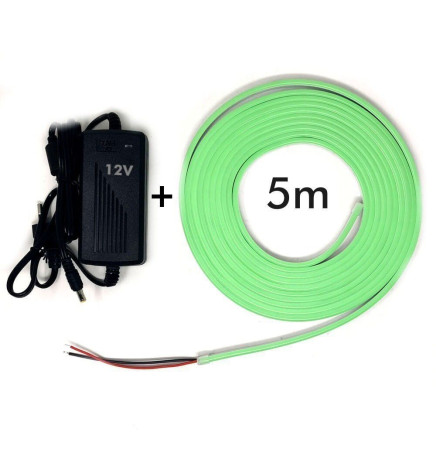 Pack striscia Neon Blu LED 6mm 12V + Alimentatore