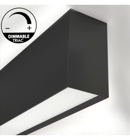 LED-Seinävalaisin - Lineaarinen - OULU MUSTA - 0.44m - 0.94m - 1.44m - 1.94m - IP54