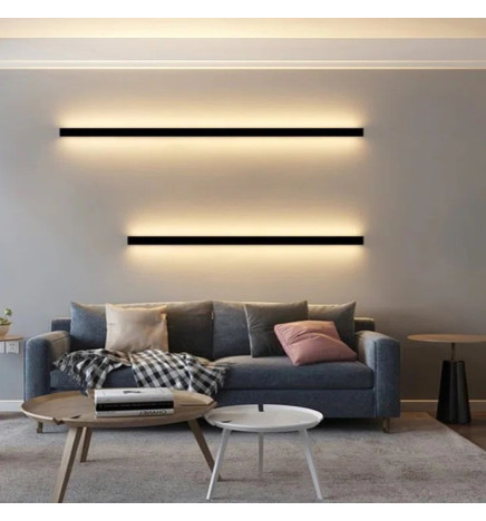 LED-Seinävalaisin - Lineaarinen - OULU MUSTA - 0.44m - 0.94m - 1.44m - 1.94m - IP54