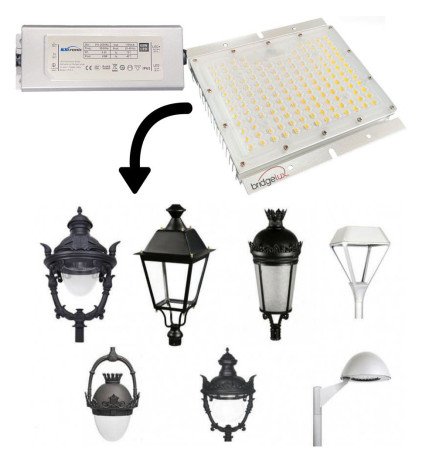 Optisk LED-modul 65W HÖG LUMINOSITET Bridgelux  180Lm/W för gatubelysning