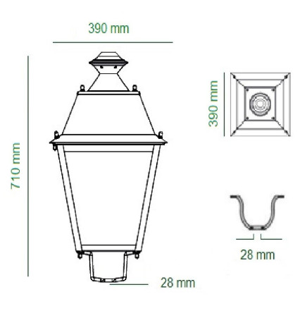 Solcelle-LED-lysstolpe - Villa - 300W  Chip LUMILEDS - Stål