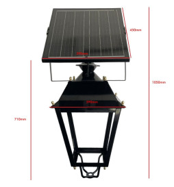 Solcelle-LED-lysstolpe - Villa - 300W  Chip LUMILEDS - Stål