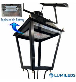 Solcelle-LED-lysstolpe - Villa - 300W  Chip LUMILEDS - Stål