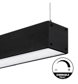 LED 56W Lineær - 2 meter - Sort - Lysskinne + POSTDAM Pendel - UGR17