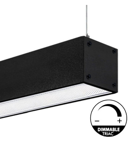 LED 56W Lineær - 2 meter - Svart - Strimmellys + POSTDAM Hengelampe - UGR17