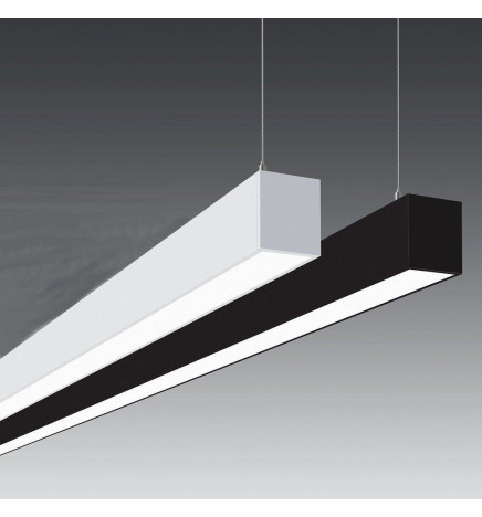 LED 56W Linear - 2 Meter - Schwarz - Lichtleiste + POSTDAM Hängelampe - UGR17
