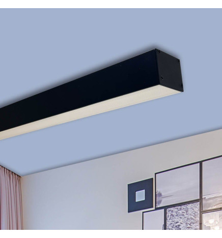LED 72W Linear - 2 meters - Black - Strip Light + POSTDAM Pendant - UGR17