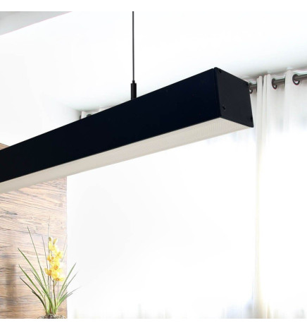LED 72W Linear - 2 meters - Black - Strip Light + POSTDAM Pendant - UGR17