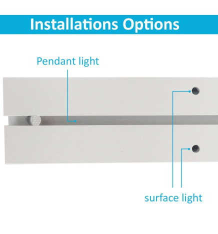 LED 72W Linear - 2 meters - Black - Strip Light + POSTDAM Pendant - UGR17