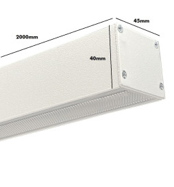 LED 72W Linear - 2 meters - Black - Strip Light + POSTDAM Pendant - UGR17