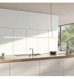 LED 72W Linéaire - 2 mètres - Noir - Réglette + Suspension POSTDAM - UGR17