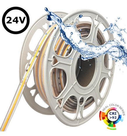 Ruban LED COB 24V | 480 LED/m | 30m | FLIP CHIP | 1200Lm |12W/M | CRI90 | IP20