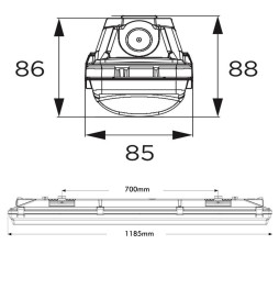 Integrated-LED Tri-Proof Light - PIR MOTION SENSOR - 35W-30W-25W-20W -  OSRAM Driver - 120cm