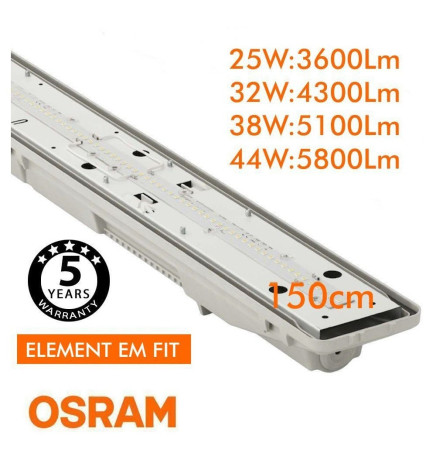 Integrated-LED Tri-Proof Light- PIR MOTION SENSOR -  44W-38W-32W-25W -  OSRAM Driver - 150cm
