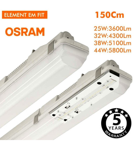 Integrated-LED Tri-Proof Light- PIR MOTION SENSOR -  44W-38W-32W-25W -  OSRAM Driver - 150cm