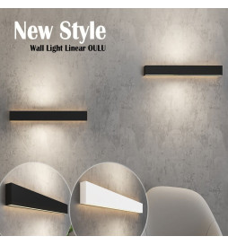 LED-Seinävalaisin - Lineaarinen - OULU MUSTA - 0.44m - 0.94m - 1.44m - 1.94m - IP54