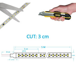 Tira LED 24V | 238xLED/m | 5m | SMD2835 | 2200Lm | 20W/M | IP20