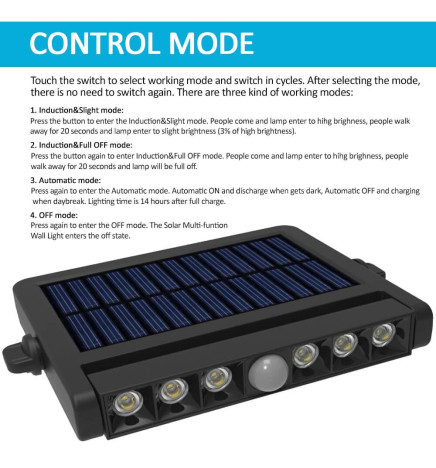 Adjustable Solar LED Spotlight - 5W - Motion sensor - 4000K