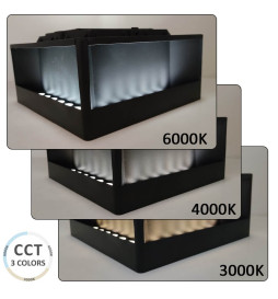 Solar LED-fyr 5W Chip - Väggmonterad - Kvadratisk - Aluminium - 20x20cm