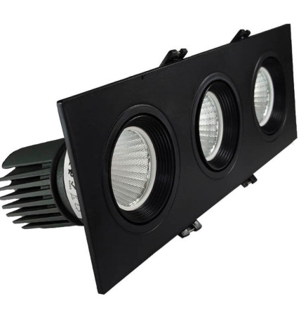 LED Downlight - 45W - Justerbar -   SORT -  Tredobbelt - CRI+92 - UGR13