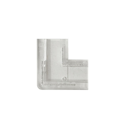 Conector de união L transparente para tiras de LED - COB + SMD - 10mm - IP20