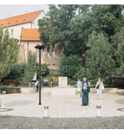 Apparecchio LED Stradale SOLARE con Lampione - GIARDINO - ABS - 4000K + Telecomando