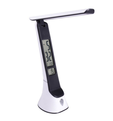 Lampada da tavolo con batteria LED 5W - Regolabile - Orientabile - Data - Temperatura - CCT