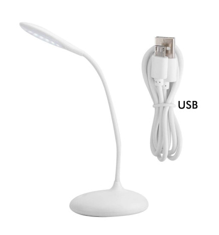 Lampada Scrivania LED - 9W - ALESUND - Flessibile bianco - CCT -  Batteria Litio - Dimmerabile