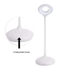 Lampada Scrivania LED - 9W - ALESUND - Flessibile bianco - CCT -  Batteria Litio - Dimmerabile