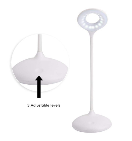 Lampada Scrivania LED - 9W - ALESUND - Flessibile bianco - CCT -  Batteria Litio - Dimmerabile