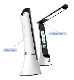 Lampada da tavolo con batteria LED 5W - Regolabile - Orientabile - Data - Temperatura - CCT
