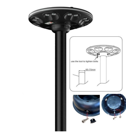 Solcelledrevet LED-lyktestolpe - HAGE - ABS - 4000K + Fjernkontroll